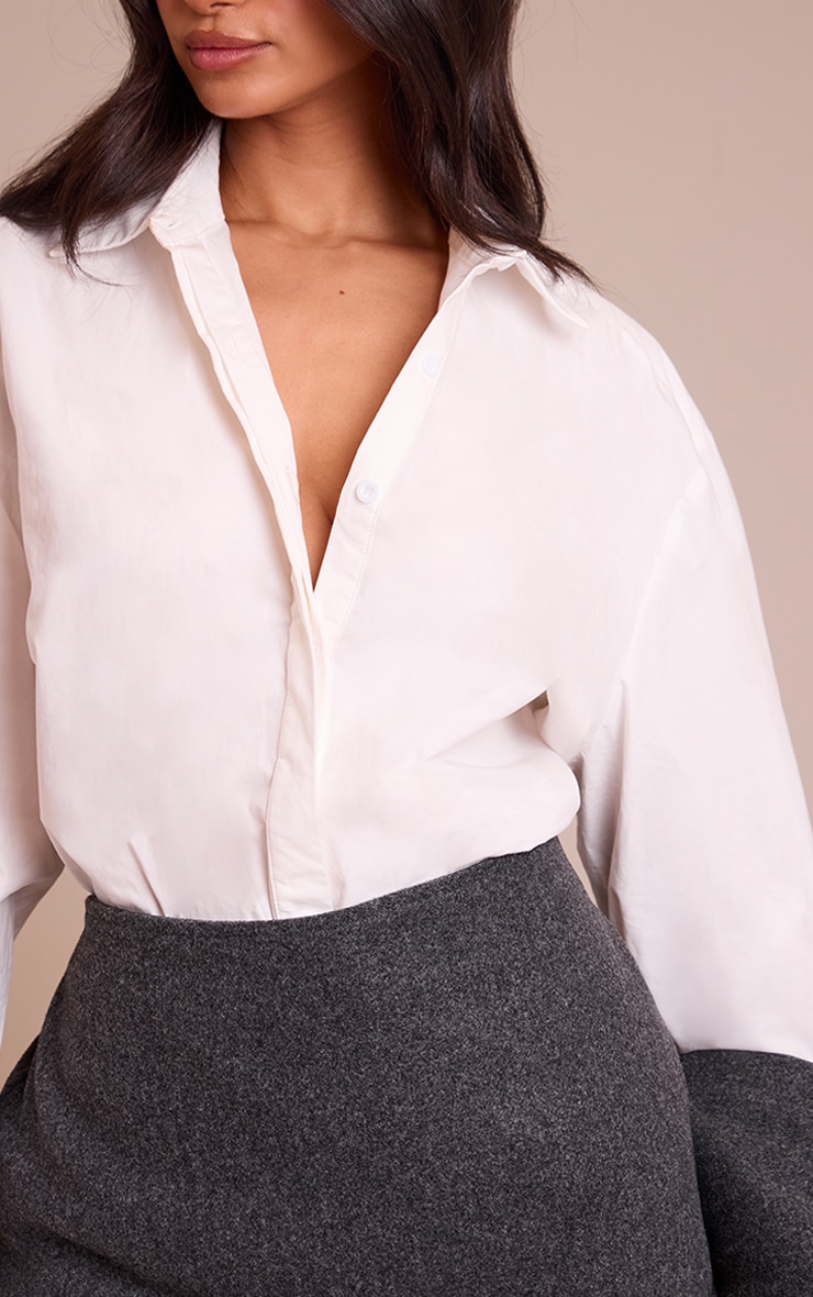 Petite Charcoal Wool Look Low Rise Micro Mini Skirt image 5