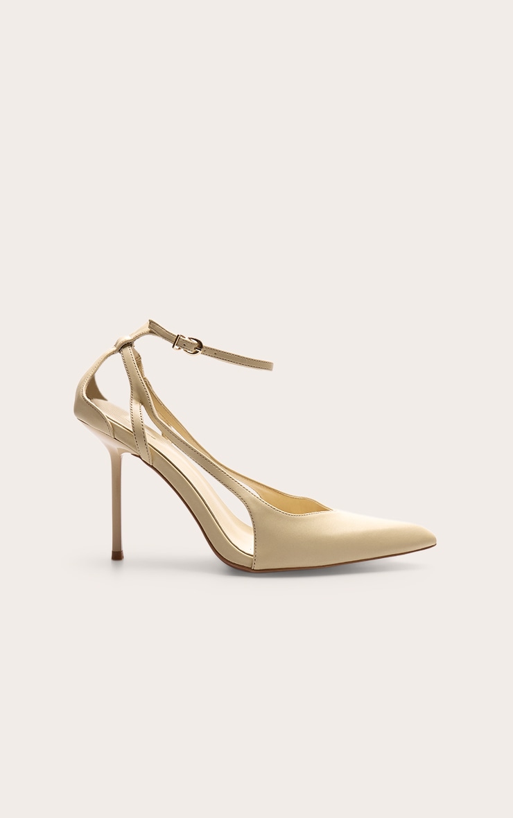 Almond Oil Cut Out Strap High Stiletto Heeled Courts image 2