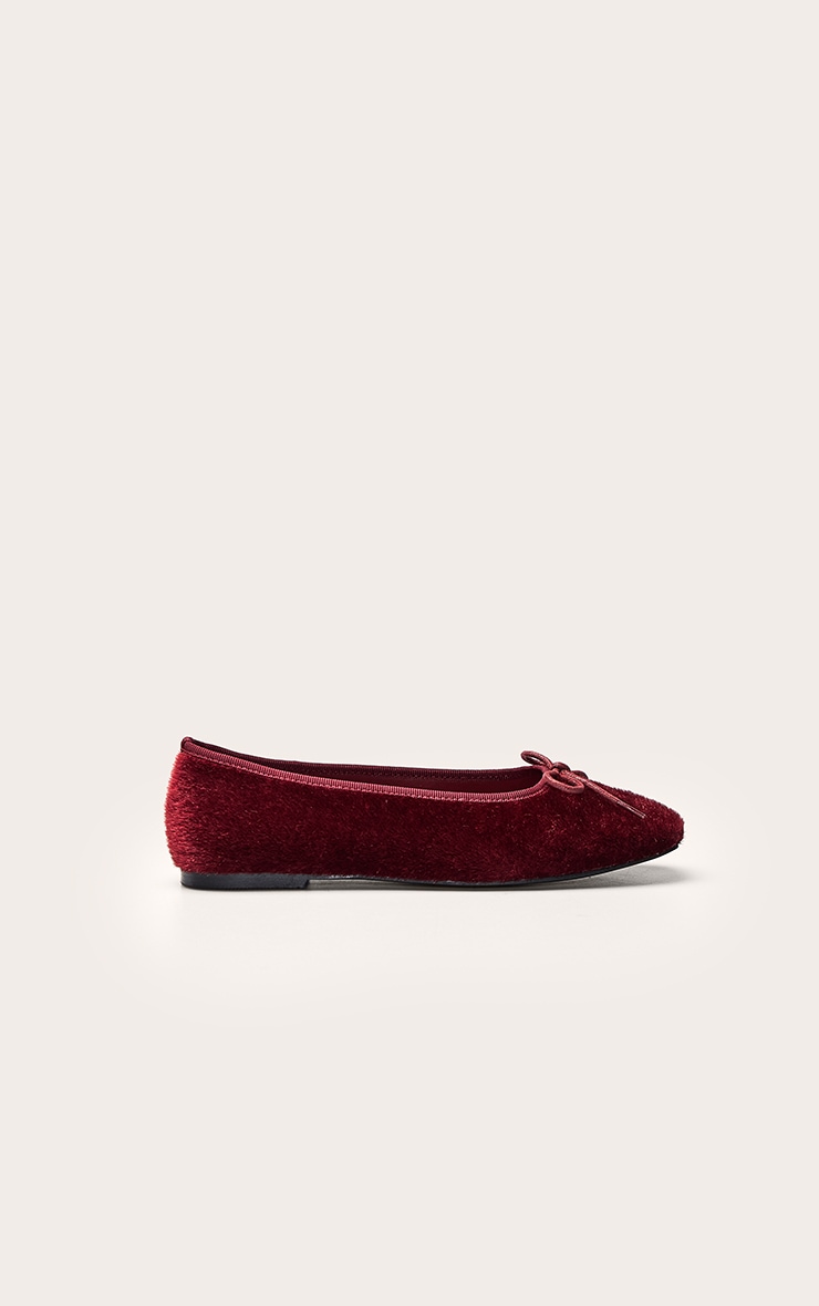 Burgundy Pony Hair Ballet Pump image 2