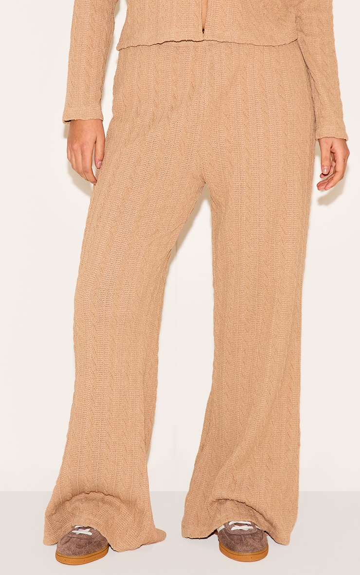 Plus Stone Wide Leg Textured Trouser image 2