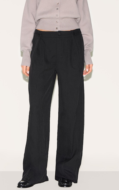 Black Adjustable Waist Tailored Pants