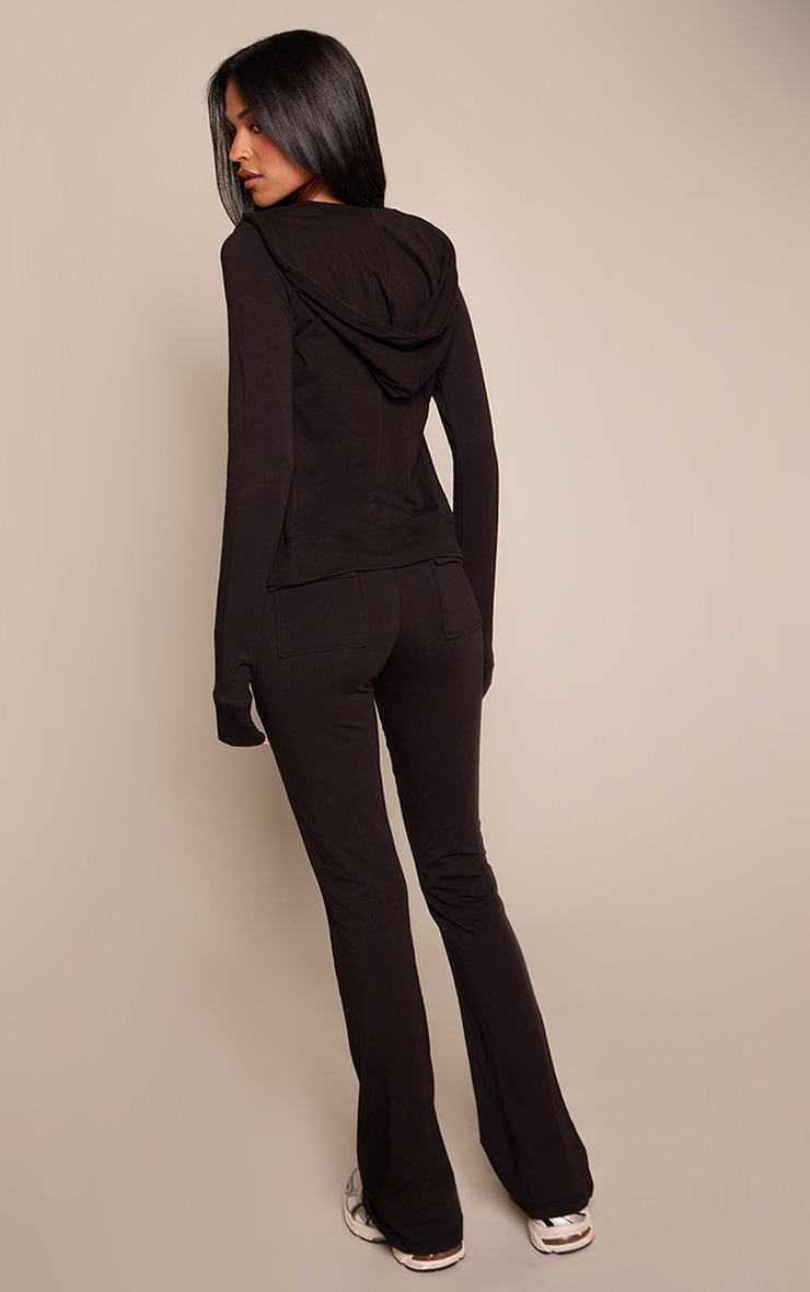 Tall Black Low Rise Skinny Flare Pants image 3