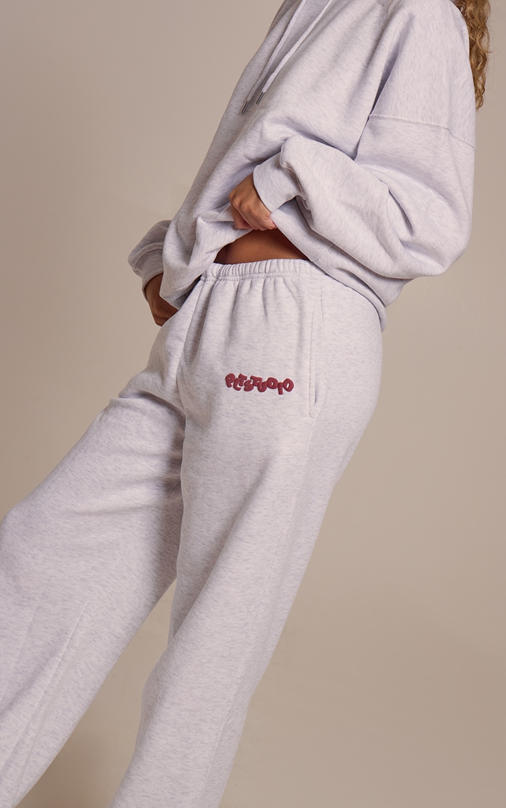 Jogging taille fine gris glacier imprimé en relief PLT Studio à cordons ajustables image 4