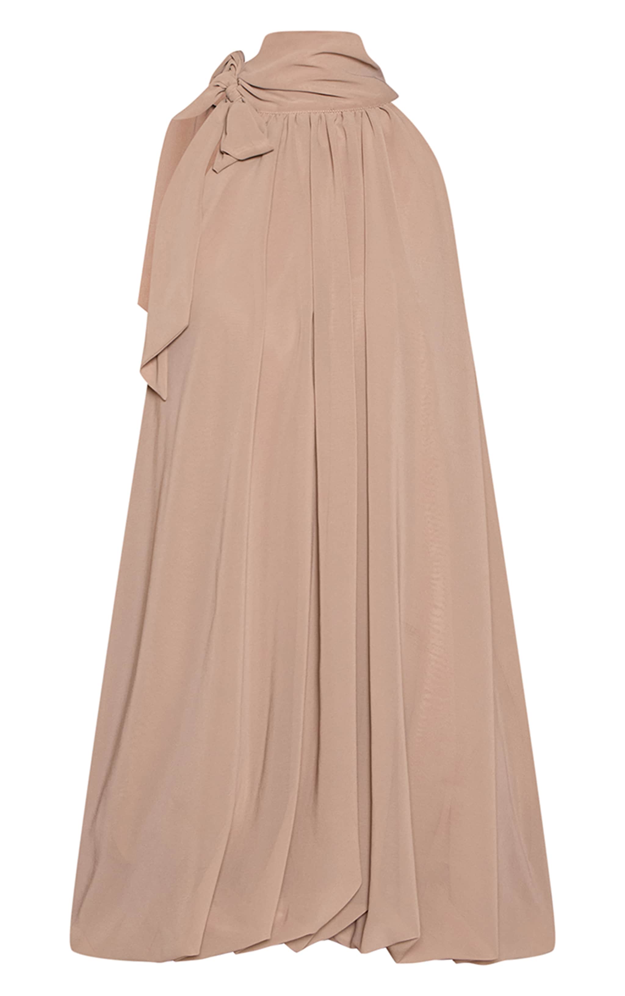 Stone Chiffon Neck Tie Puffball Mini Dress image 5