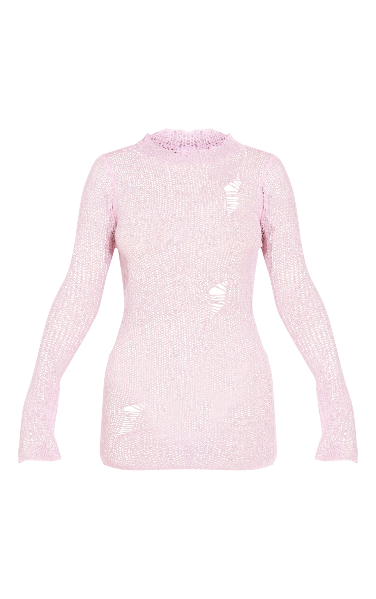 Mini robe en maille douce rose tendre image 5
