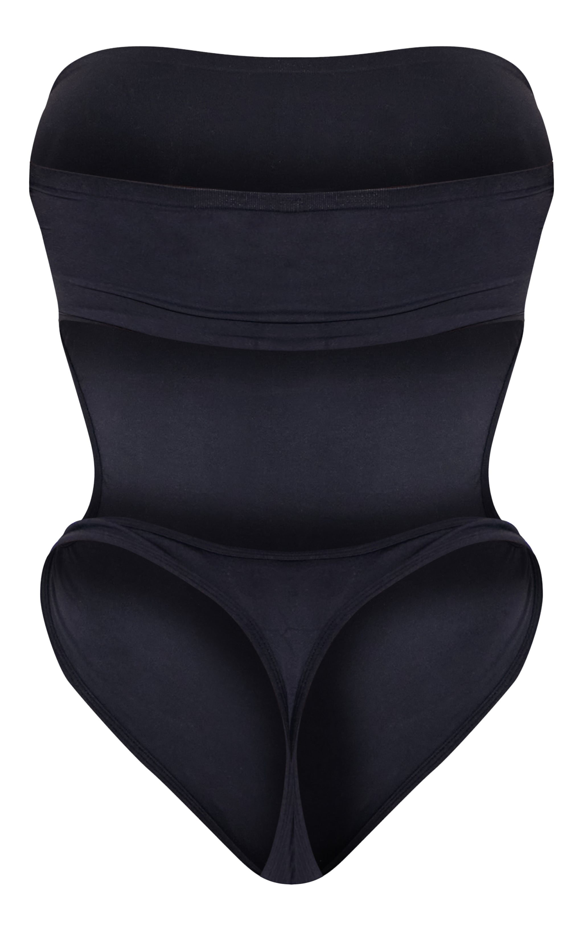 Shape Black Seamless Open Back Bandeau Bodysuit image 6
