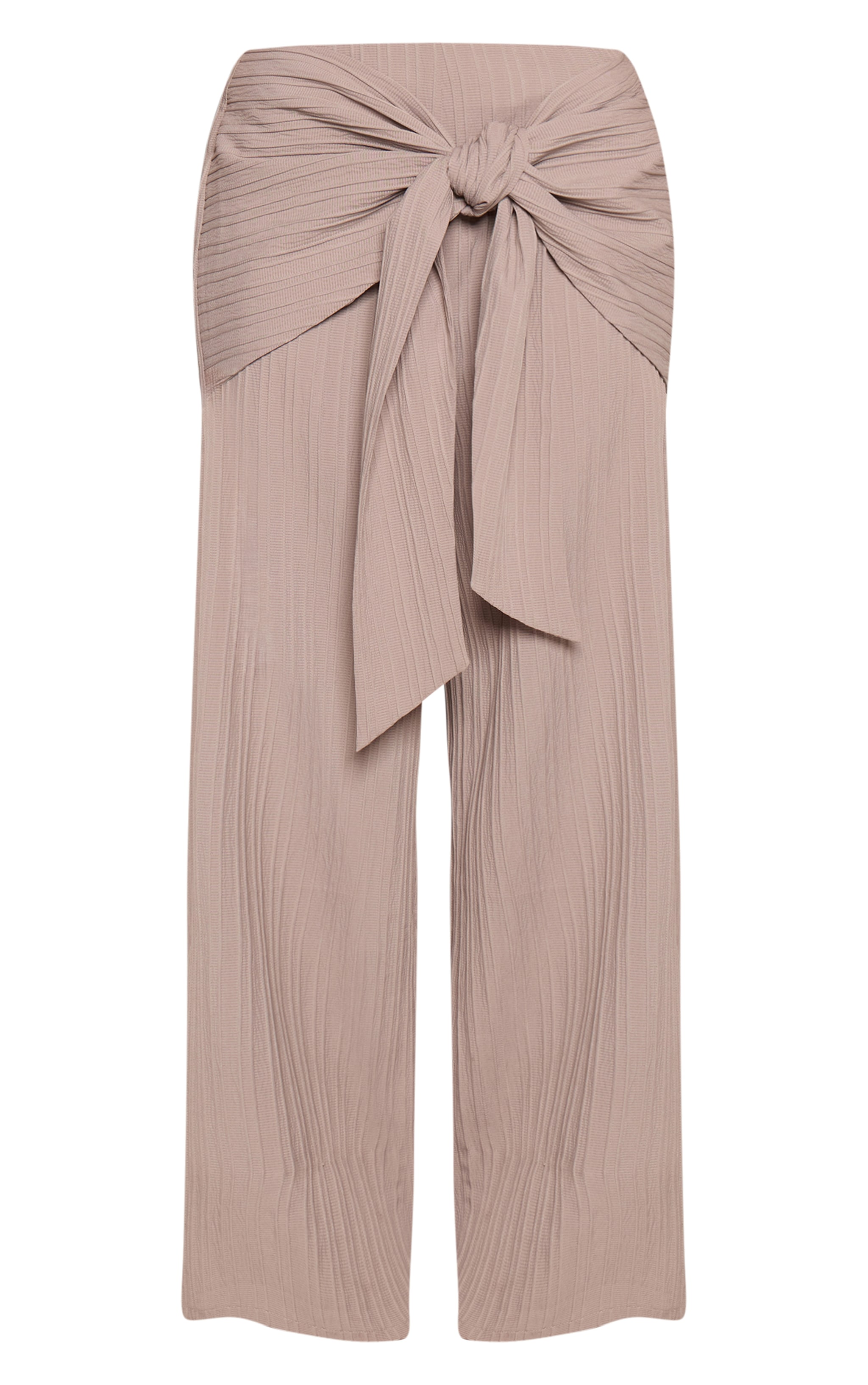Mushroom Textured Woven Wrap Tie Pants image 5