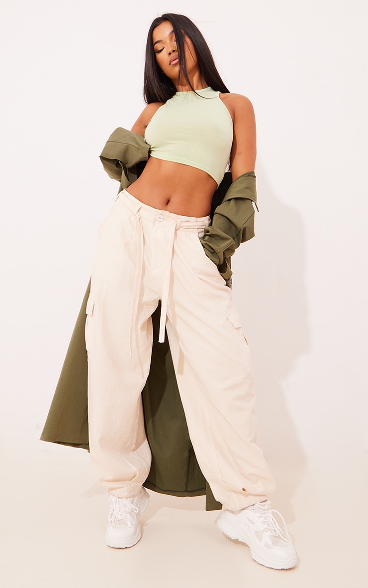 Sage Basic Jersey Racerback Crop Top image 3