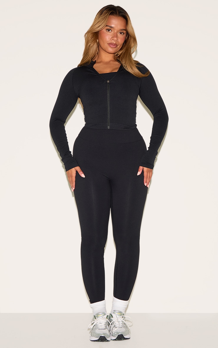 Shape Black Seamless Active Zip Through Jacket image 3