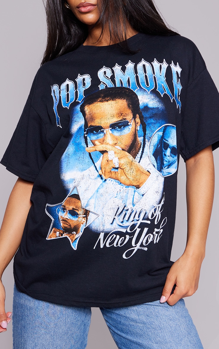 Black Pop Smoke Printed T Shirt image 4