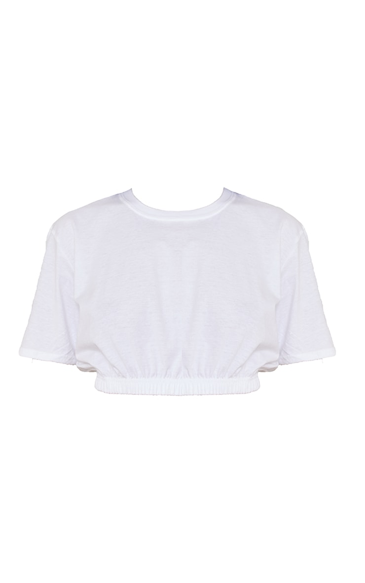 White Cropped T Shirt Tops PrettyLittleThing