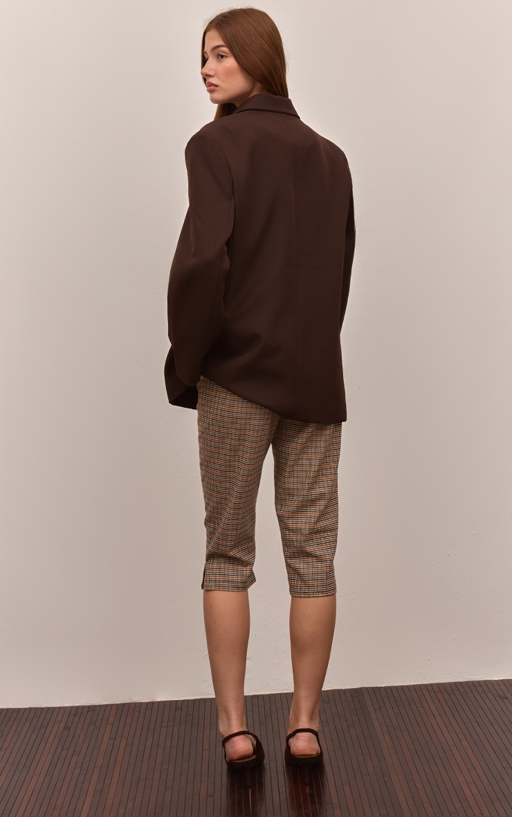 Brown Check Tailored Capris image 3