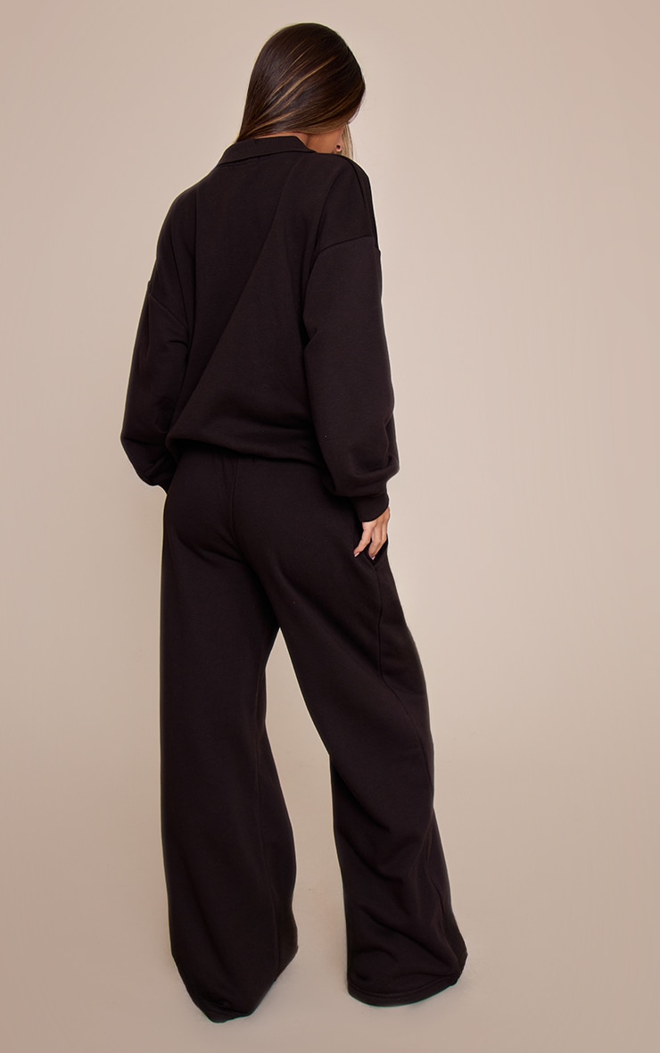 Petite Black Popper Button Cuffed Joggers image 3