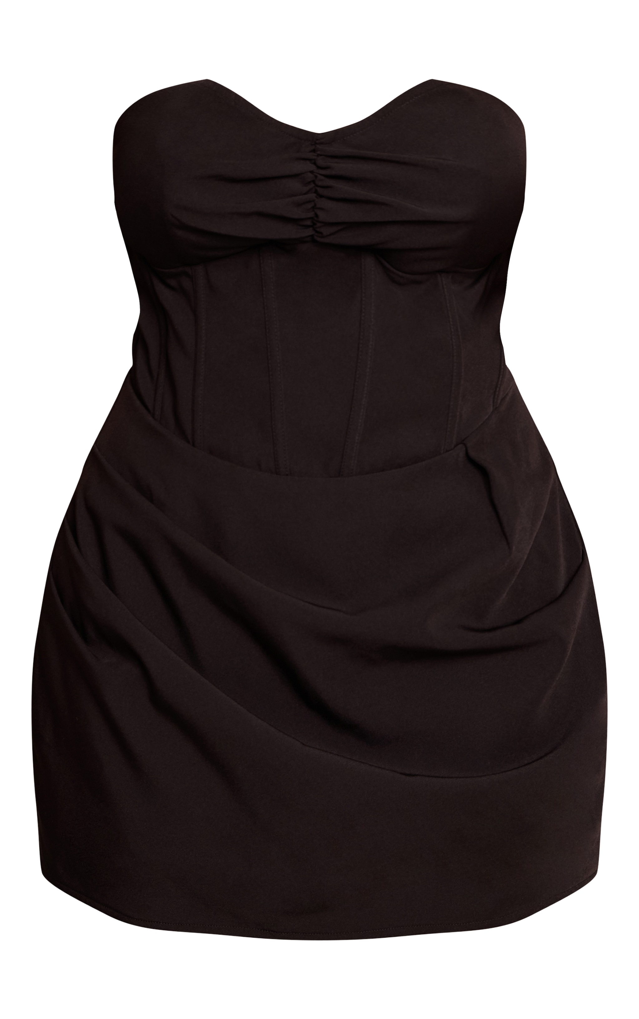 Shape Black Ruched Corset Bandeau Mini Dress image 5
