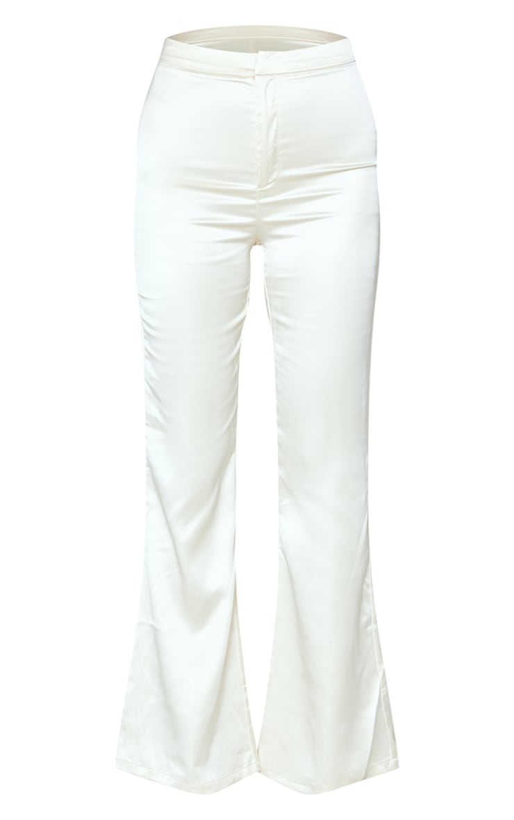 Tall Cream Satin Wide Leg Pants image 5