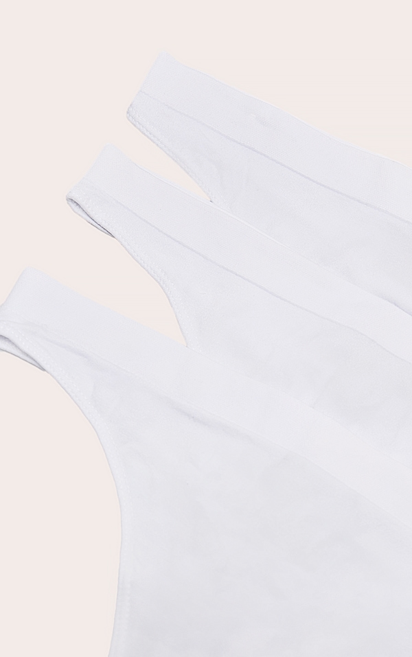 White Pack of 3 Seamless Thongs