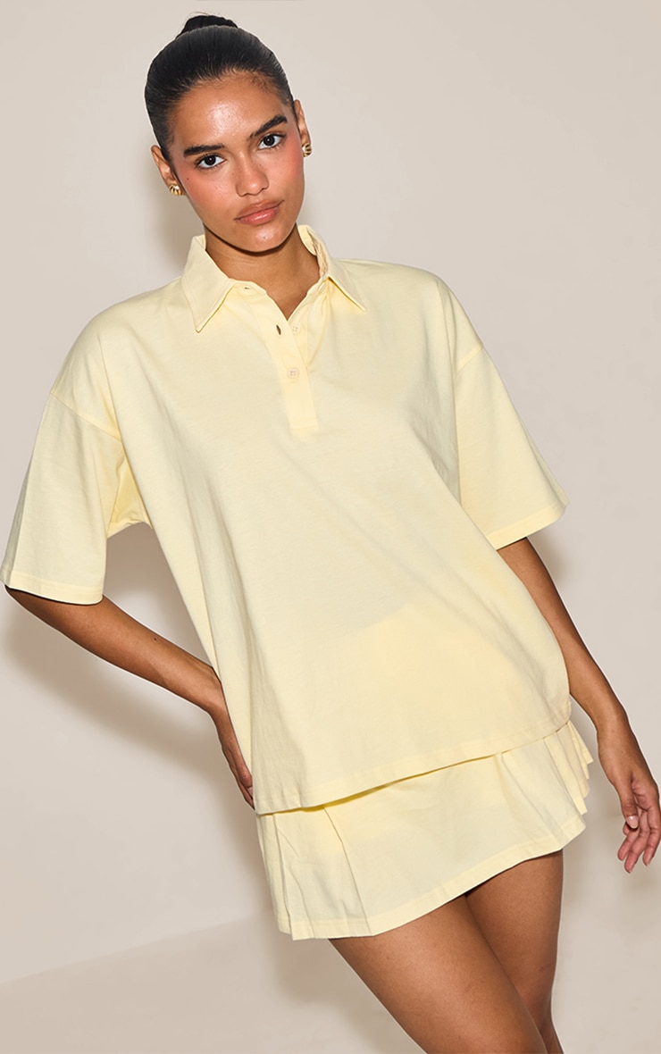 Butter Yellow Pleated Mini Tennis Skort image 4