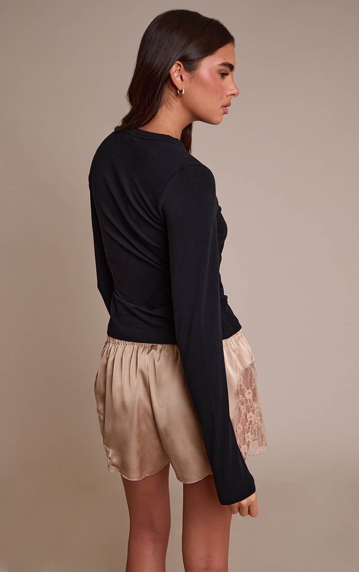 Stone Satin Lace Drawstring Shorts