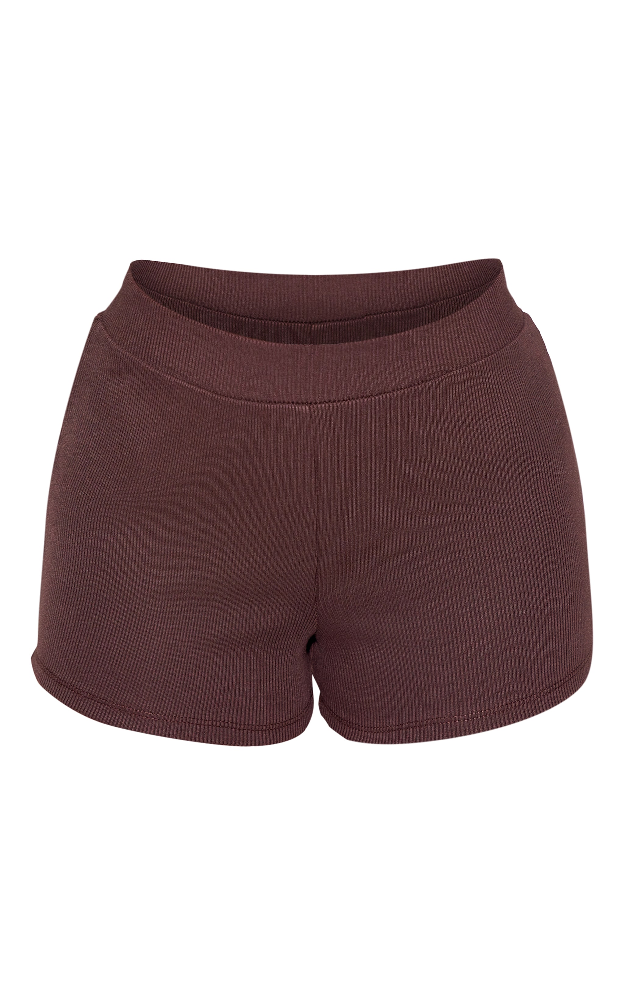 Petite Chocolate Elastic Fitted Mini Shorts image 6