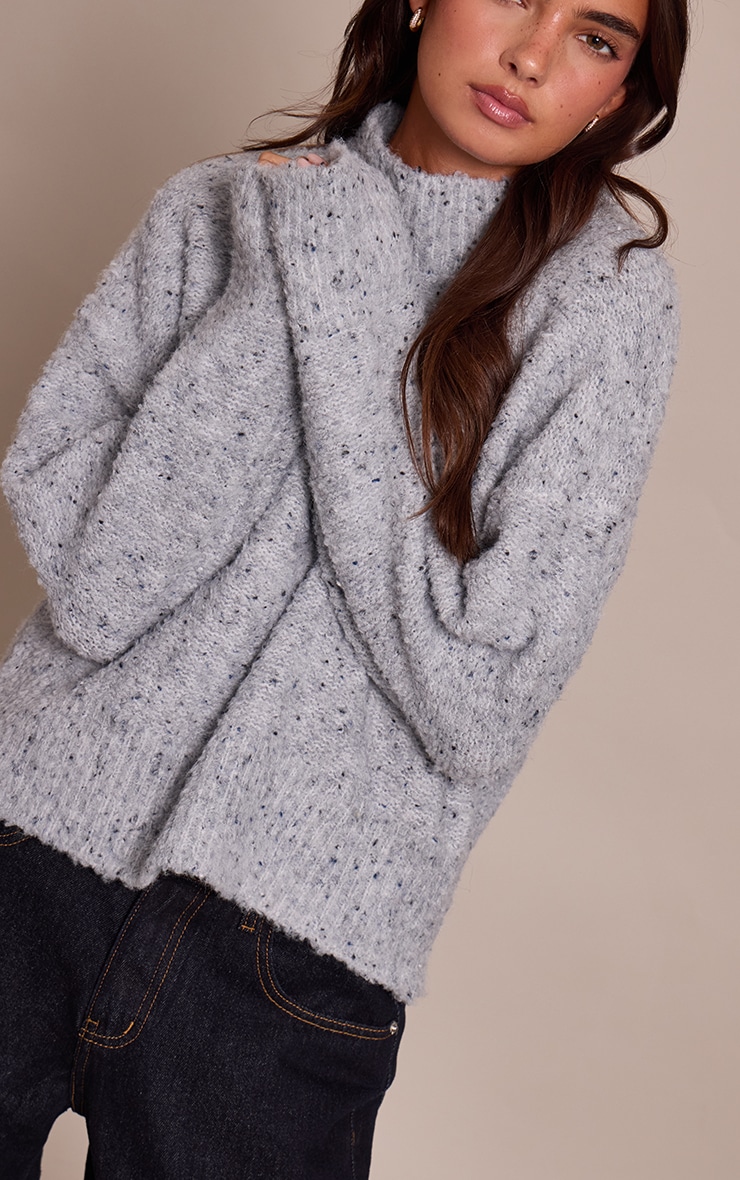 Grey Marl Oversized Sweater image 4