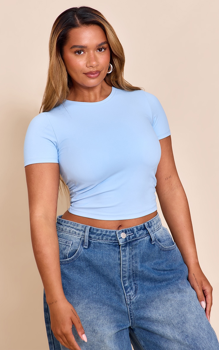 Shape Sky Blue Built In Bra Sculp T-shirt | Shape