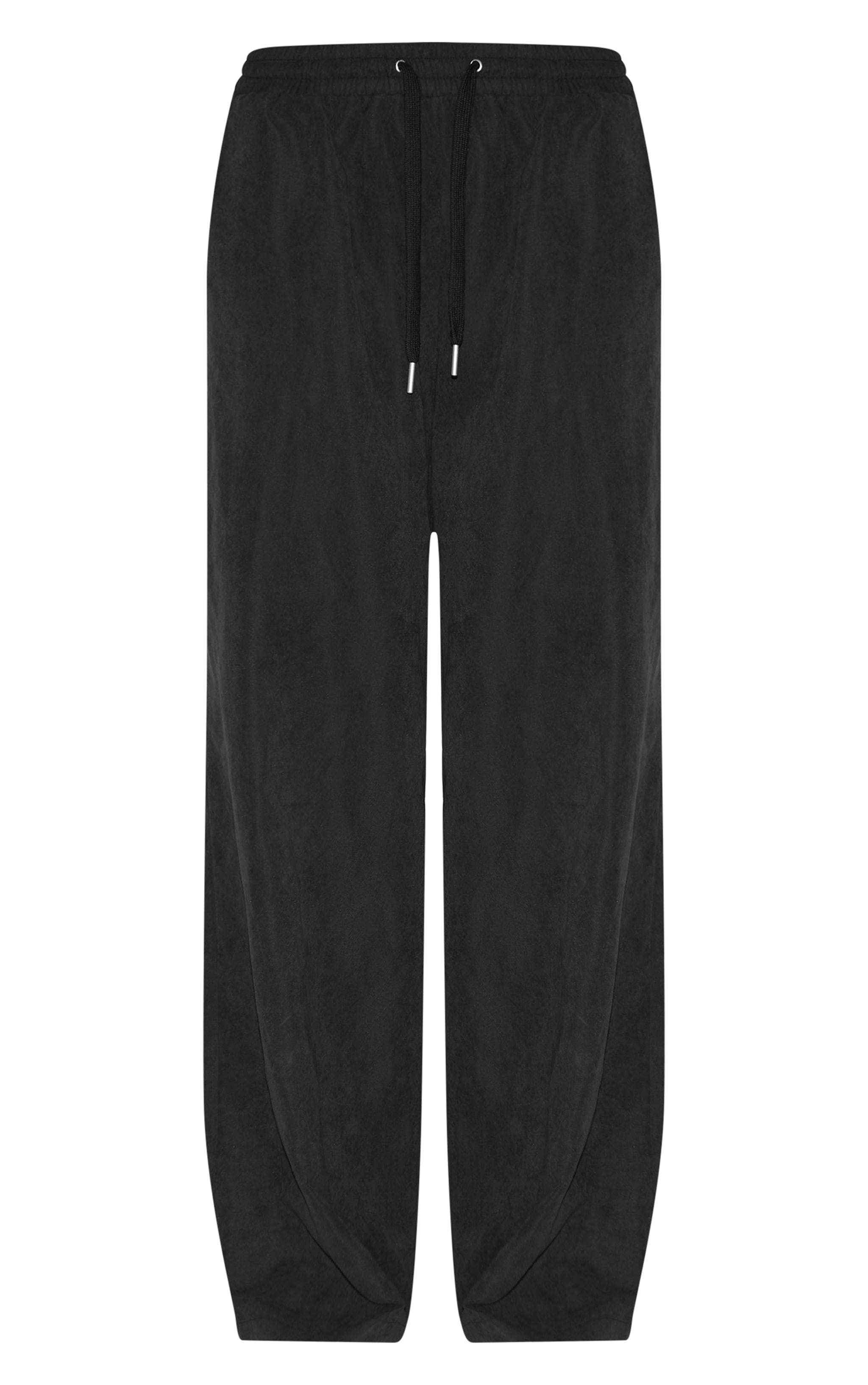 Black Peach Skin Woven Wide Leg Pants image 5
