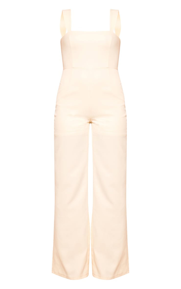 Cream Woven Cut Out Bow Detail Jumpsuit image 5