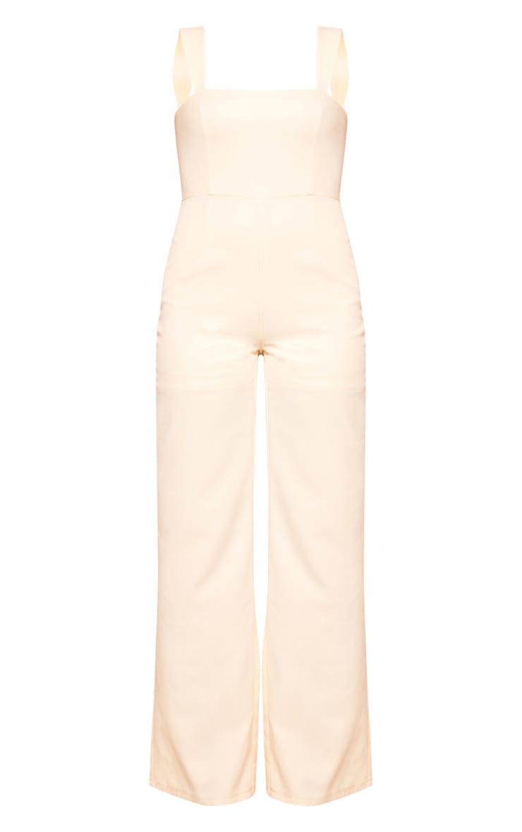 Cream Woven Cut Out Bow Detail Jumpsuit image 5