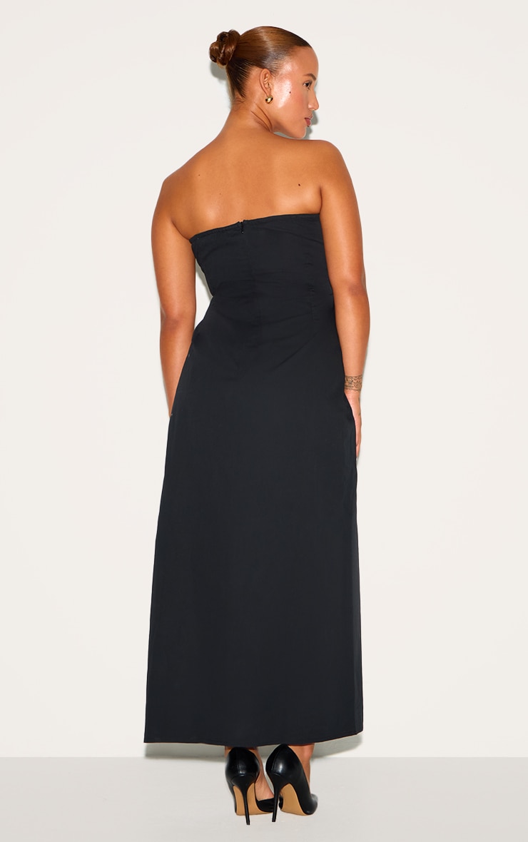Plus Black Bandeau Ruched Shift Dress image 2
