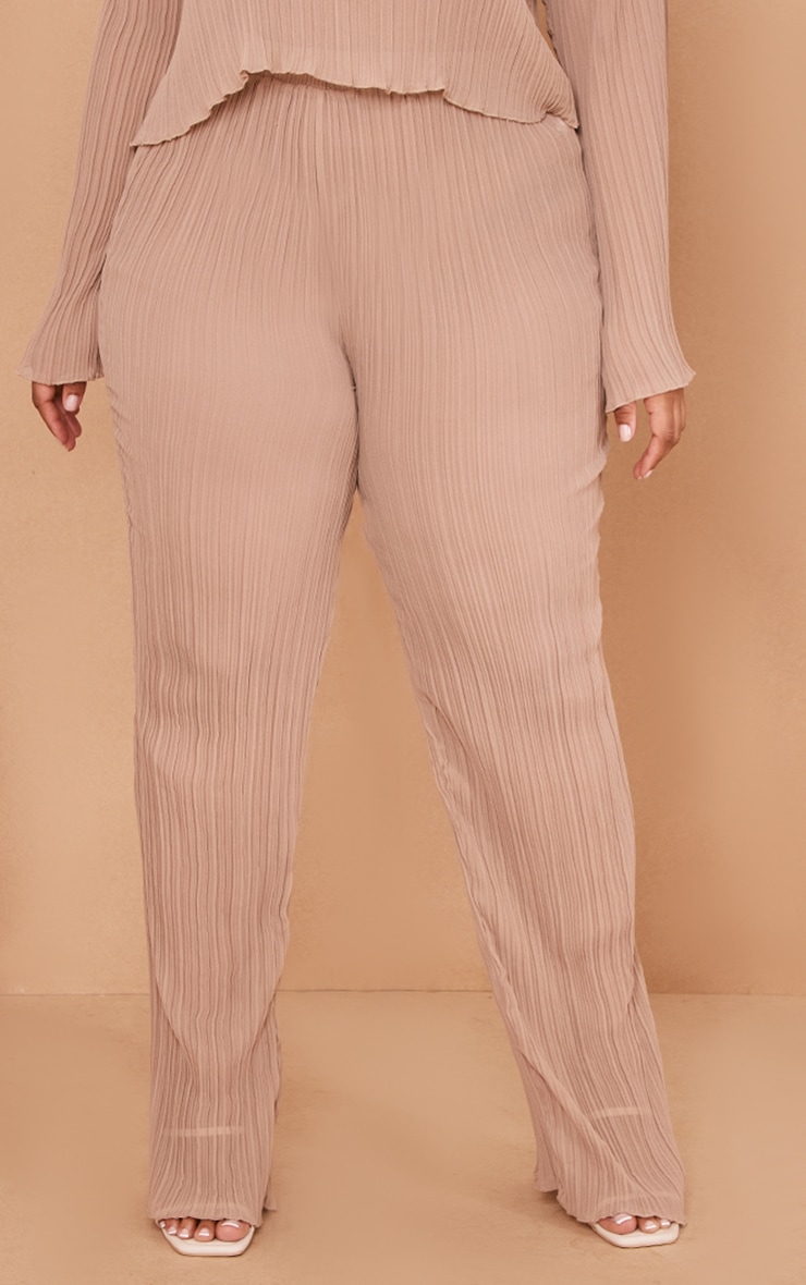 Plus Stone Plisse Wide Leg Trouser image 2