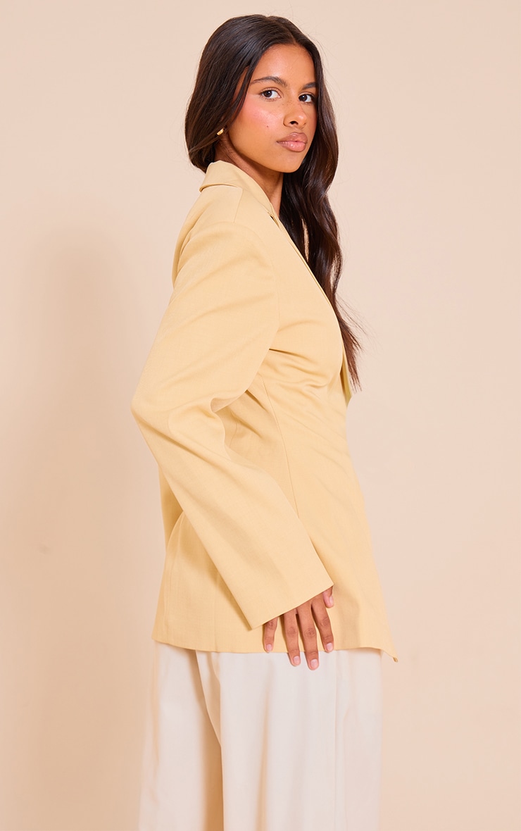Petite Butter Cream Cross Front Boxy Tailored Blazer image 2