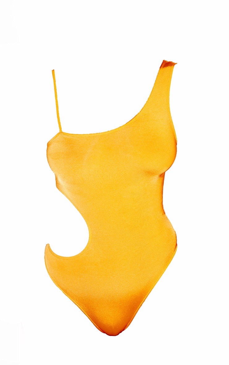 Hot Orange Seamless Cut Out Swimsuit PrettyLittleThing USA
