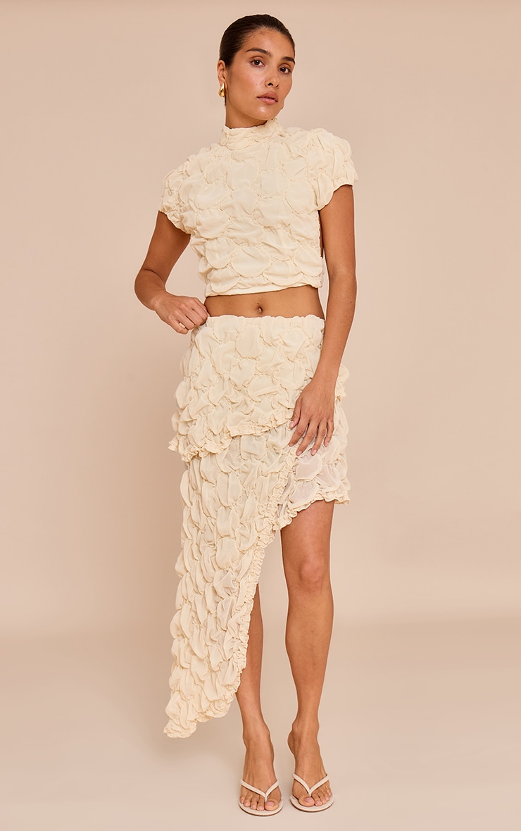 Petite Almond Textured Open Back Top image 3