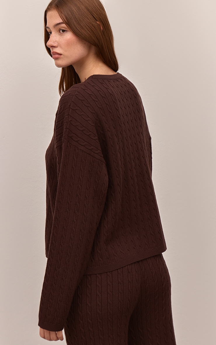 Chocolate Baby Cable Knit Oversized Sweater  image 2