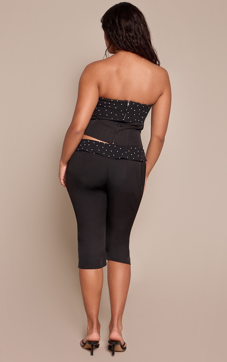Shape Black Polka Dot Waistband Capri Tailored Pants image 3