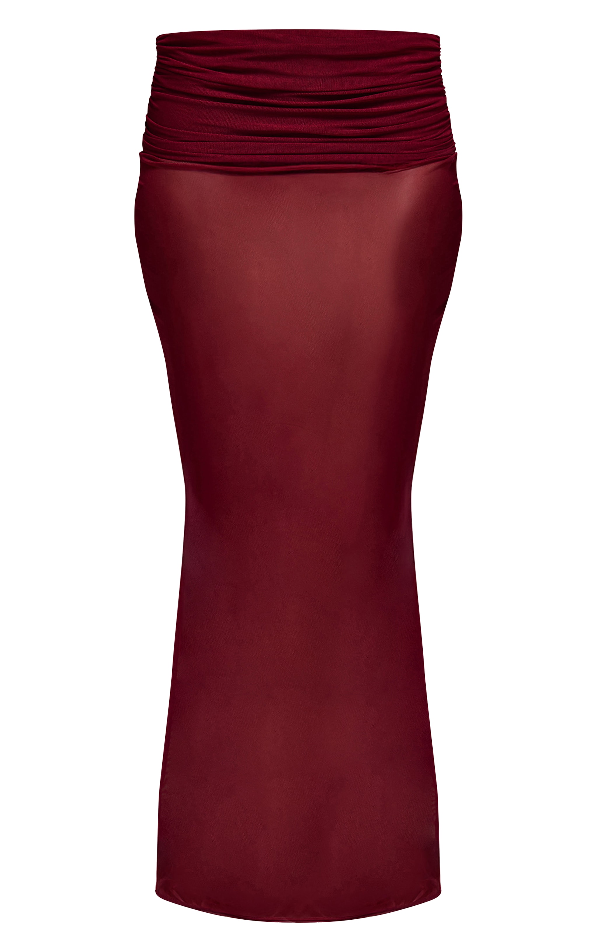 Wine Mesh Extreme Fold Over Maxi Skirt  image 5