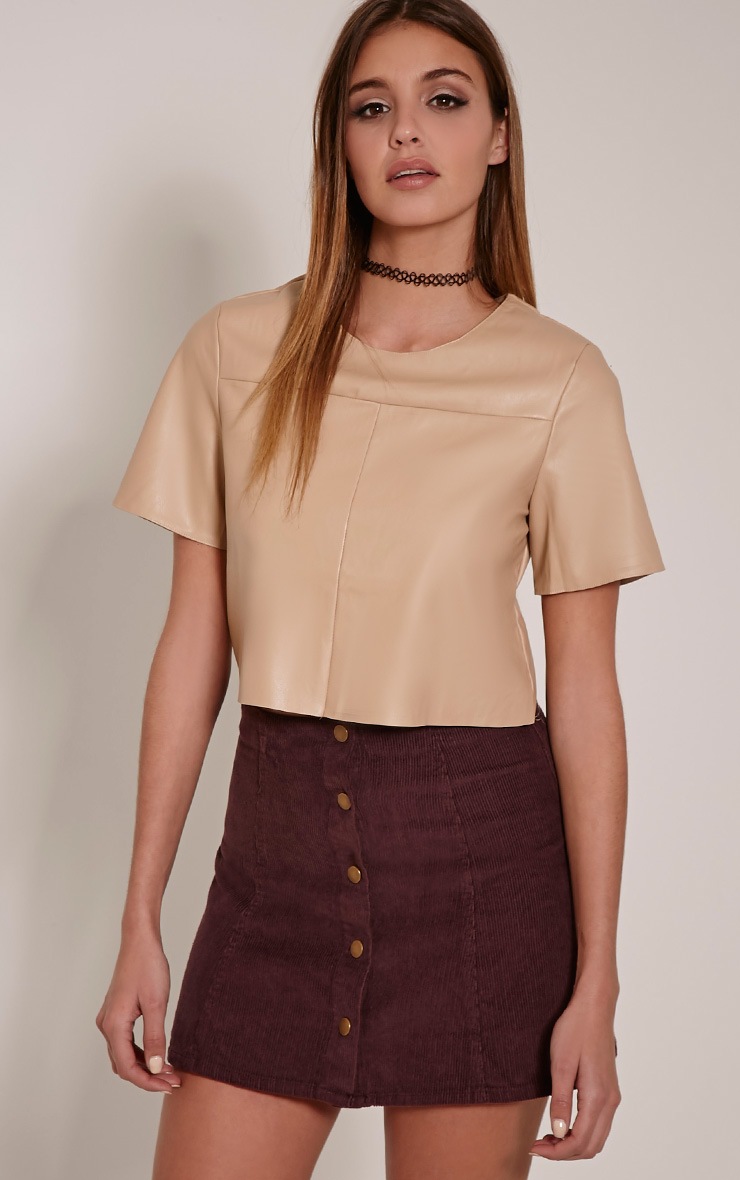 Summer Stone PU Crop Top Tops PrettylittleThing PrettyLittleThing