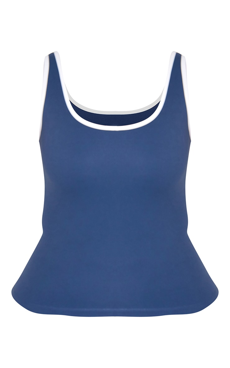 SHAPE NAVY ACTIVE CONTRAST BINDING LONGLINE TOP image 5