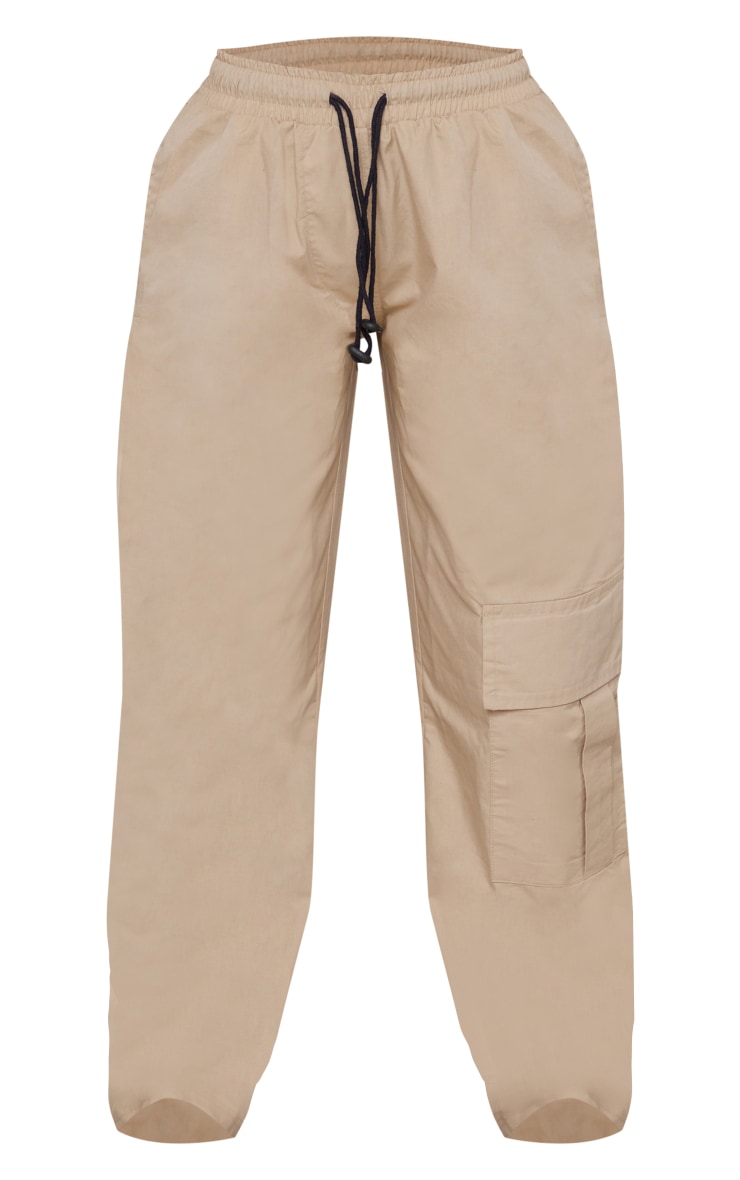 Petite Pantalon cargo droit taille basse gris pierre à cordons ajustables image 5