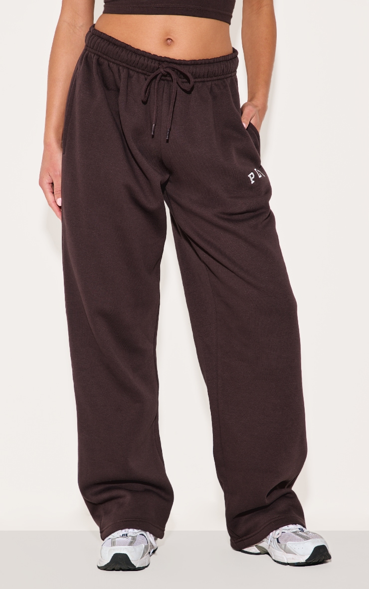 PRETTYLITTLETHING Chocolate Logo Print Oversized Wide Leg Sweatpants image 2