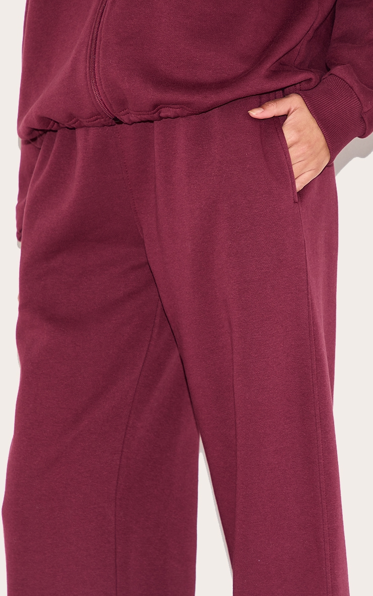 Burgundy Wide Leg Sweat Sweatpants image 4