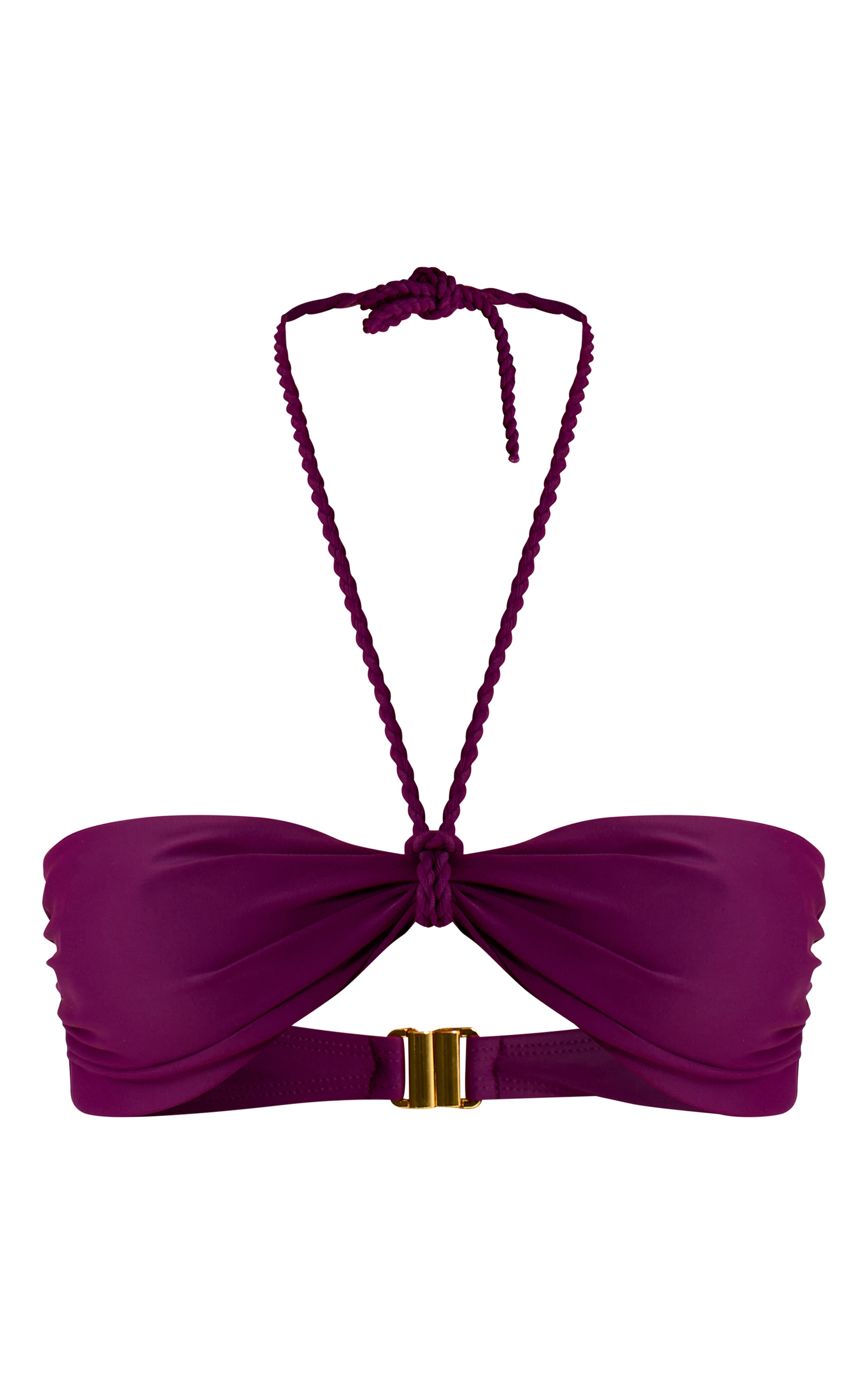 Purple Twist Halter Strap Bandeau Bikini Top image 5