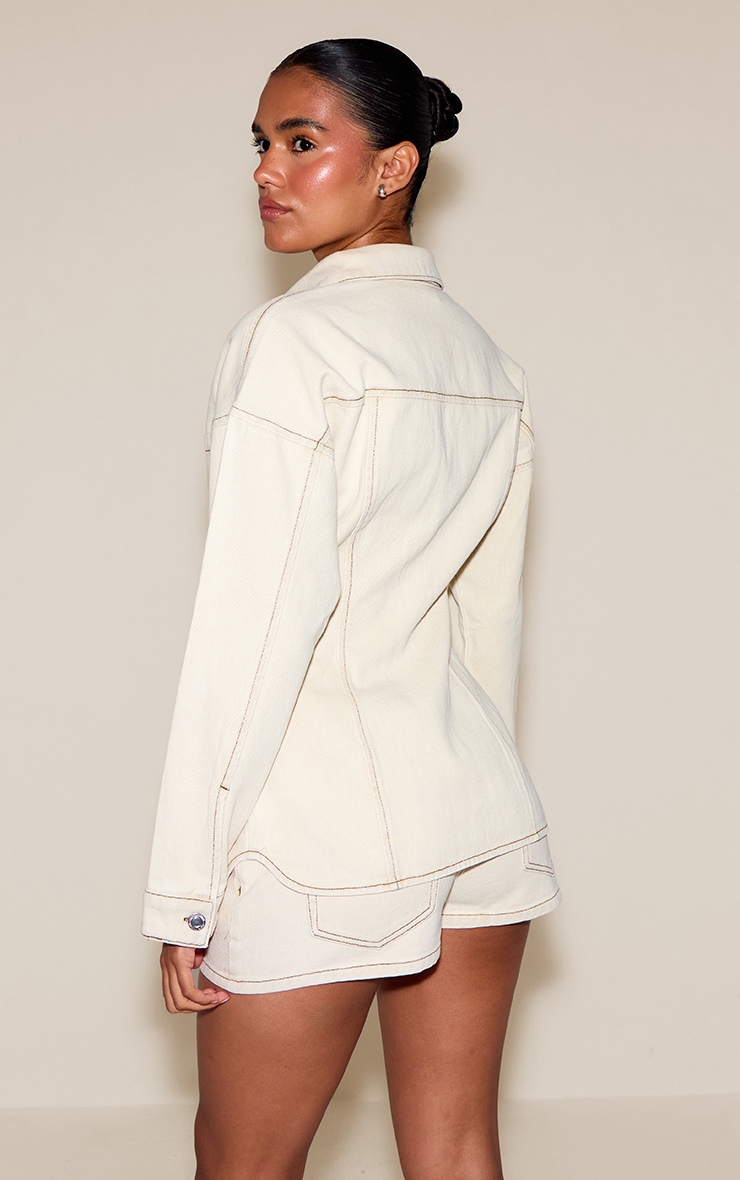 Washed Stone Mid Rise Denim Hotpants image 3