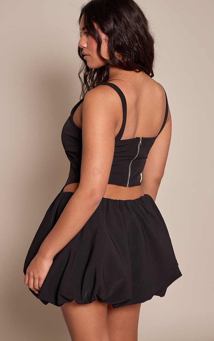 Shape Black Tailored Puffball Mini Skirt image 3