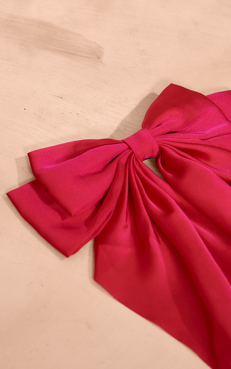 Hot Pink Oversized Bow Clip image 3