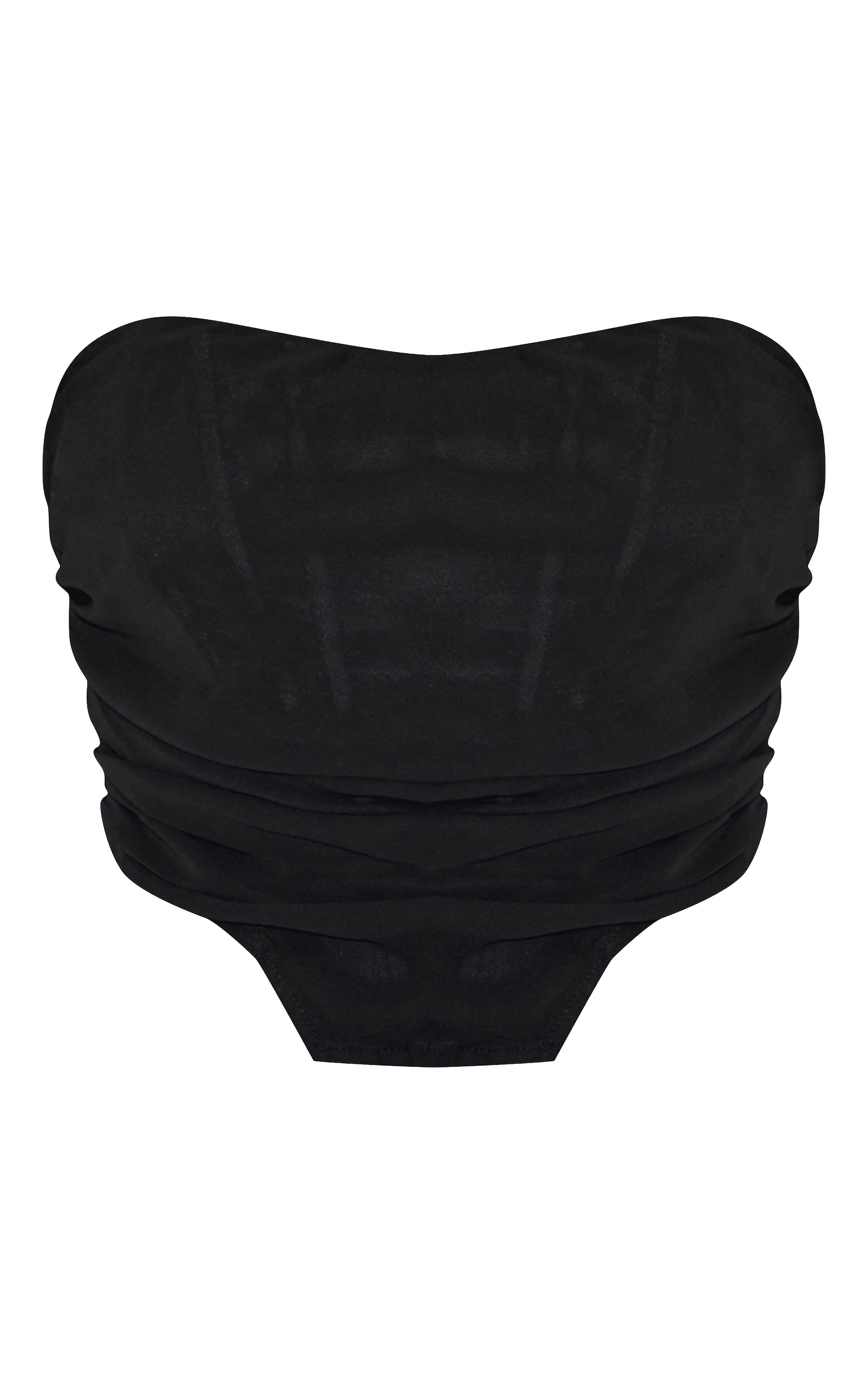 Shape Black Chiffon Ruched Corset Crop Top image 5
