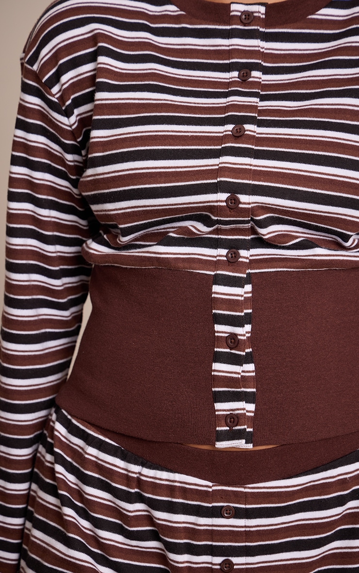 Plus Chocolate Stripe Super Soft Top image 4