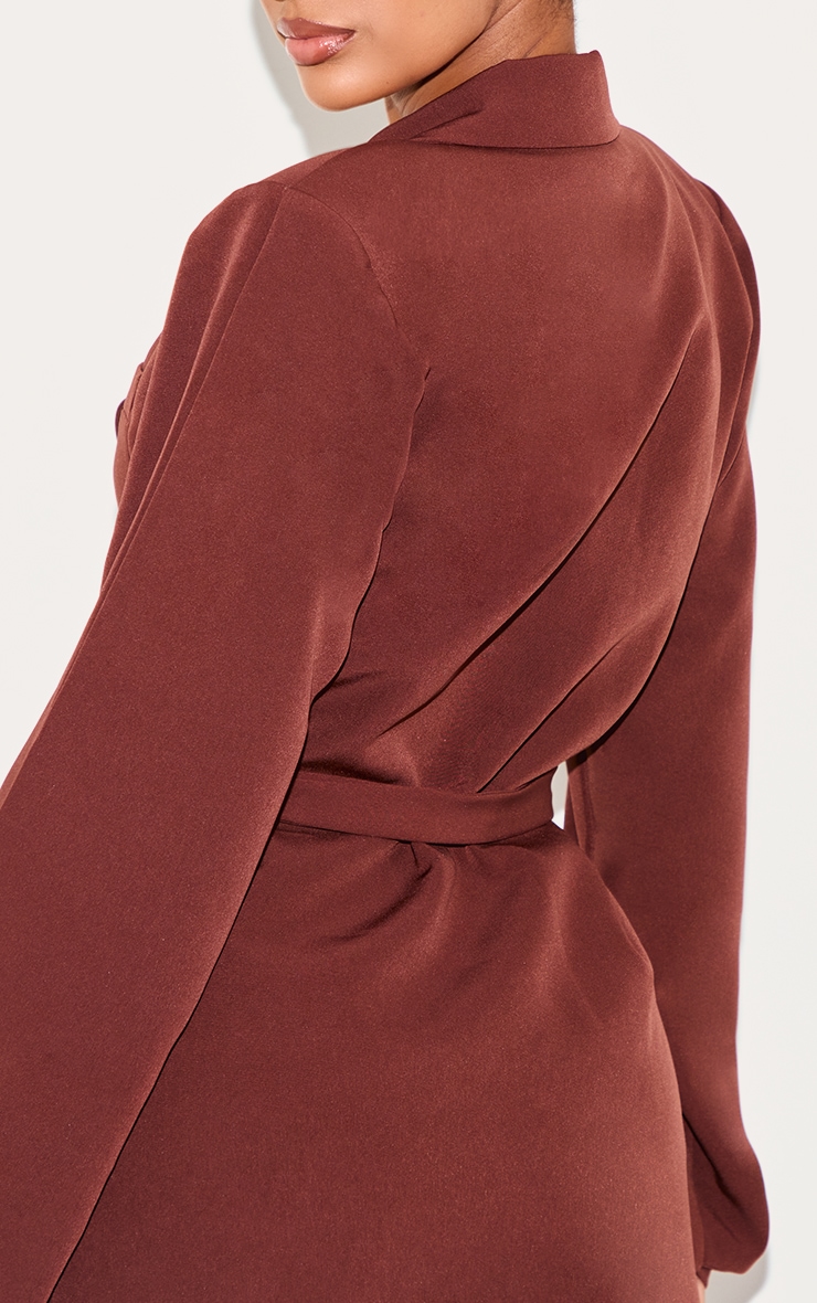 Shape Chocolate Tailored Pleated Sleeve Adjustable Waist Blazer Dress image 4