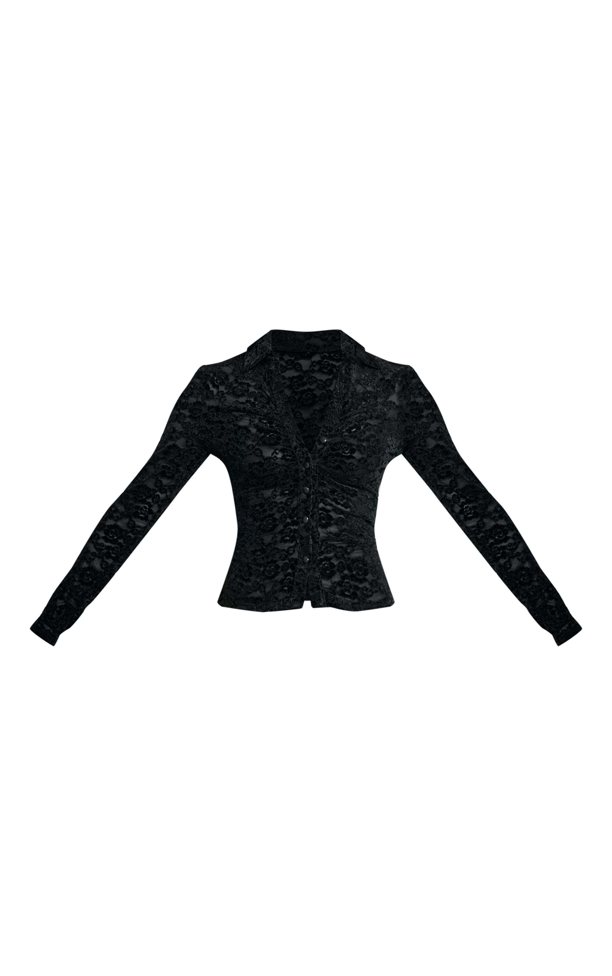 Chemise ajustée en velours style dentelle vert émeraude à décolleté image 5