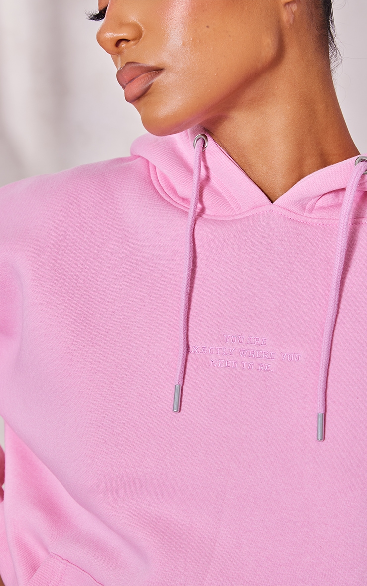 Candy Pink Graphic Oversized Hoodie image 4